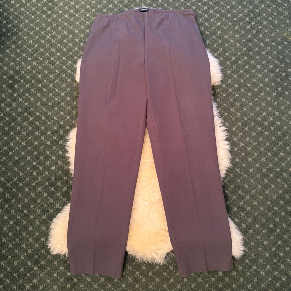 Eileen Fisher Gray Zip Side Trousers Pants